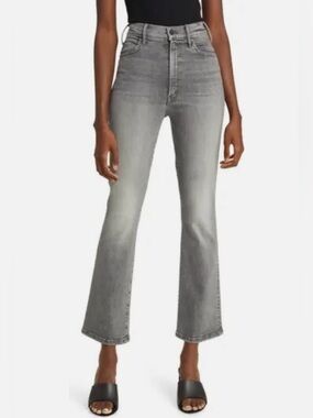 Mother The Hustler Ankle Jeans Northern Lights Grey High Rise Flare Size 28